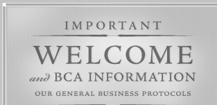 welcome and important B C A information